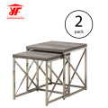 Conjunto de mesa de metal e mesa de centro superior de madeira